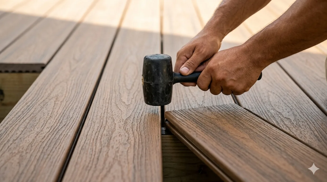 Deck repair and board replacement on an older Tampa wood deck