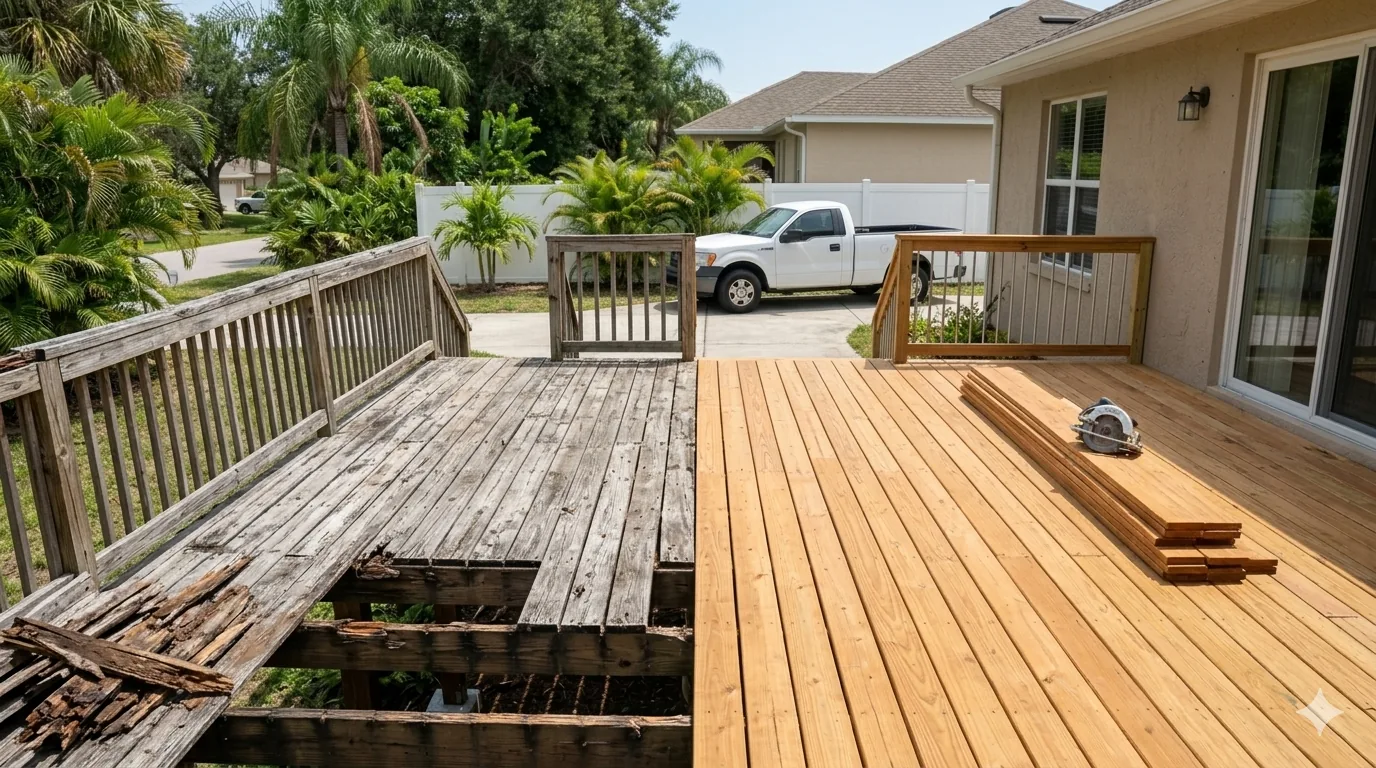Deck repair and re-decking project in Tampa FL