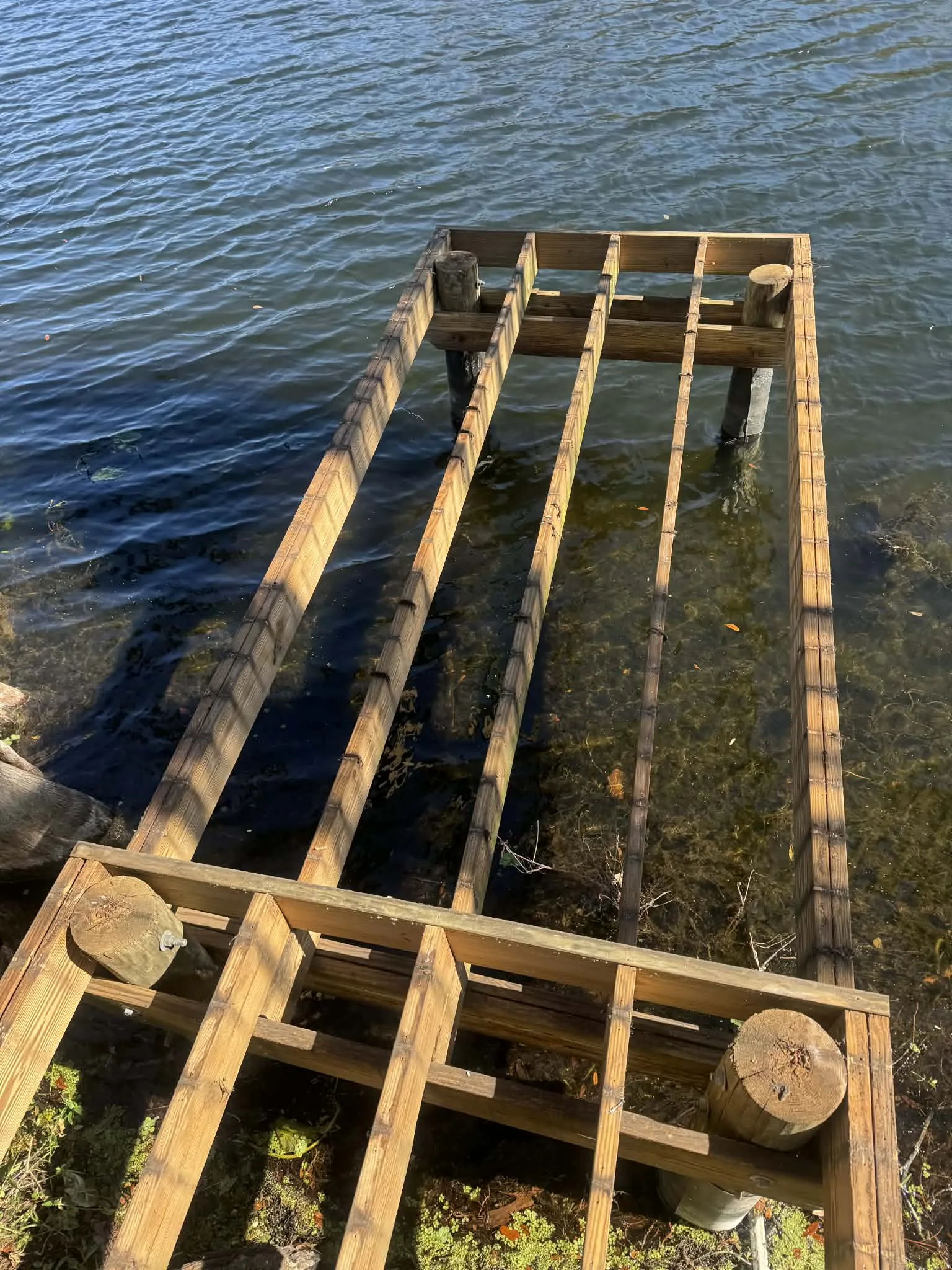 Apollo Beach deck construction - dock substructure framing