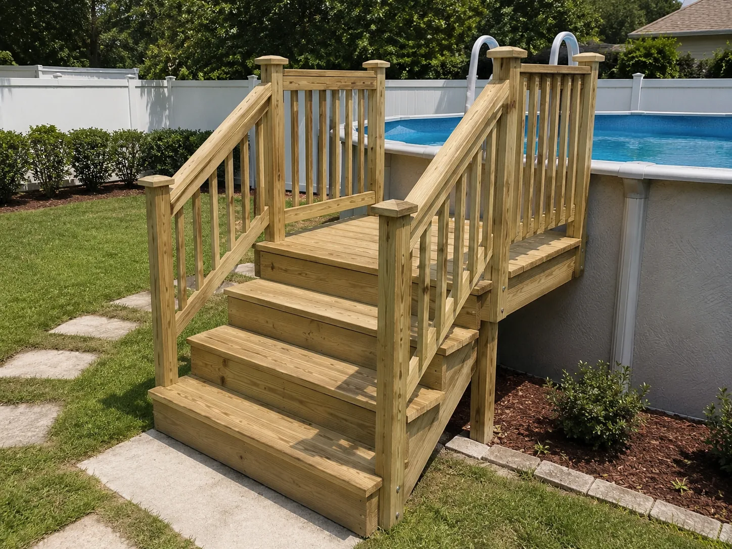 Tampa pool deck builders - pool deck steps and surround
